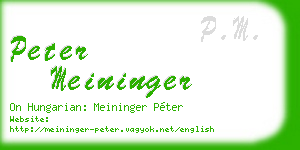 peter meininger business card
